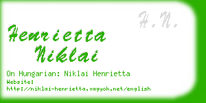 henrietta niklai business card